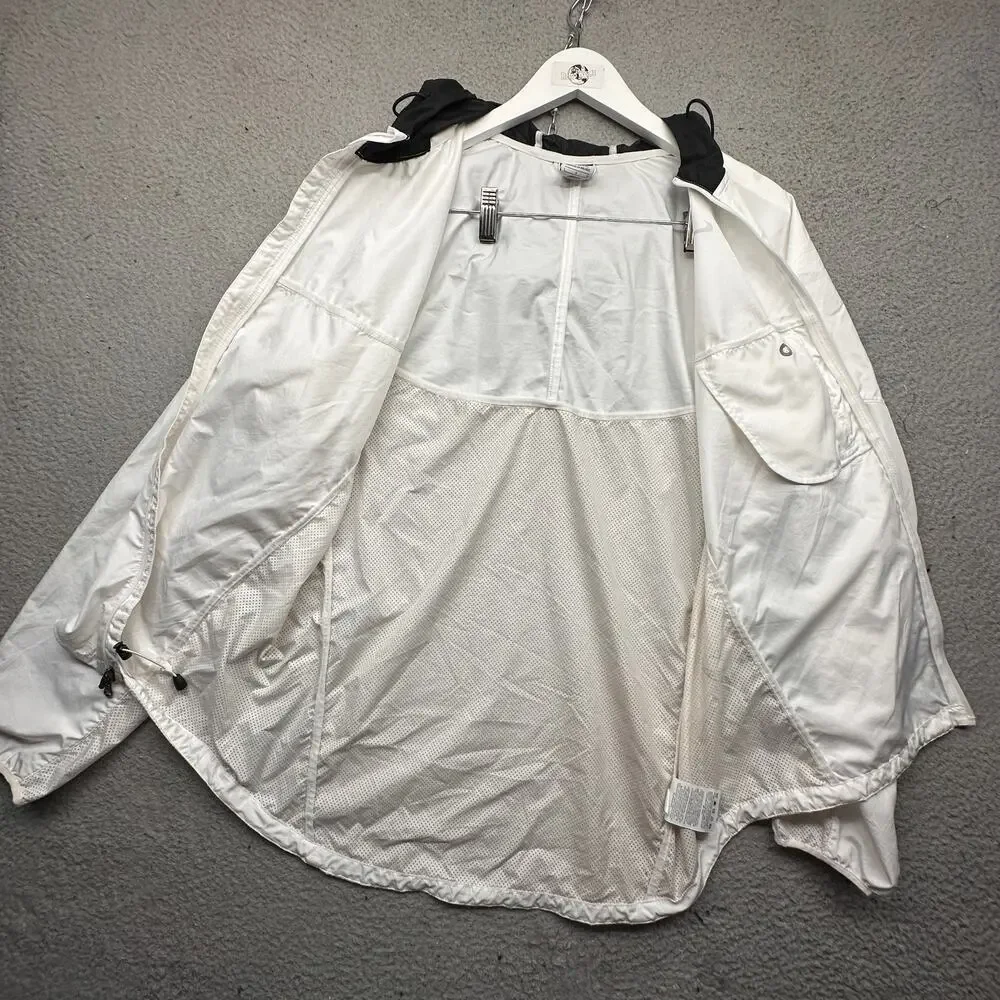 Nike Windbreaker Hooded Black White Full Zip Mesh Lined Jacket Large